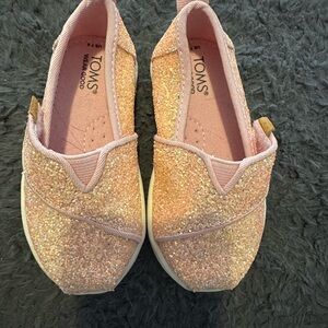 TOMS Kids Sparkly Pink Dress Shoes
